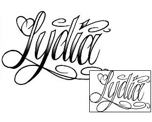 Picture of Lydia Script Lettering Tattoo
