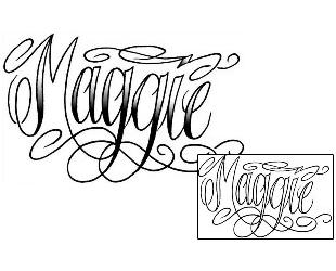 Lettering Tattoo Maggie Script Lettering Tattoo