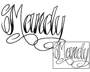 Lettering Tattoo Mandy Script Lettering Tattoo