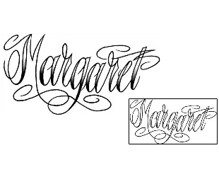 Lettering Tattoo Margaret Script Lettering Tattoo