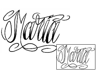 Lettering Tattoo Maria Script Lettering Tattoo