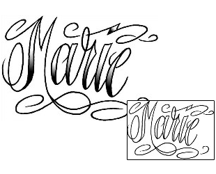 Picture of Marie Script Lettering Tattoo