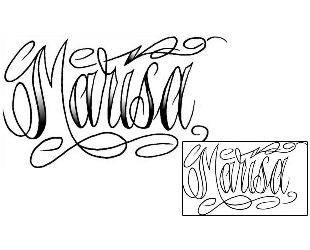 Picture of Marisa Script Lettering Tattoo