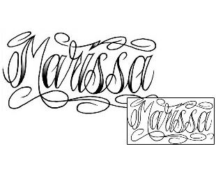 Lettering Tattoo Marissa Script Lettering Tattoo