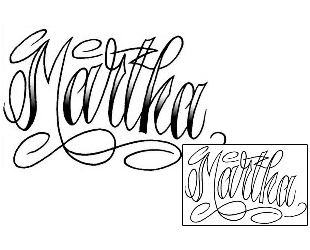 Lettering Tattoo Martha Script Lettering Tattoo