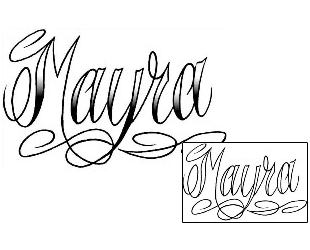 Lettering Tattoo Mayra Script Lettering Tattoo