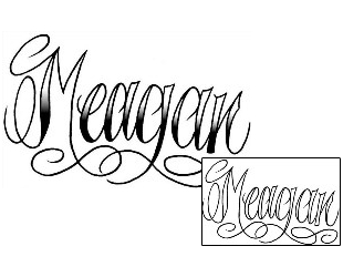 Lettering Tattoo Meagan Script Lettering Tattoo