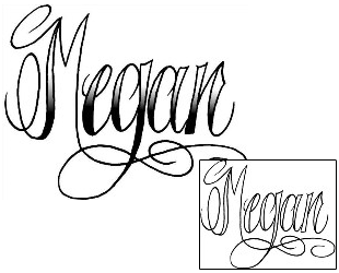 Lettering Tattoo Megan Script Lettering Tattoo