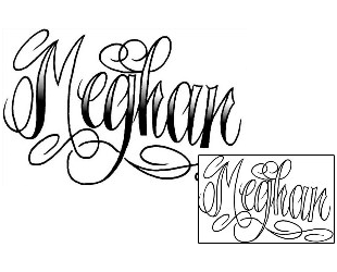 Lettering Tattoo Meghan Script Lettering Tattoo
