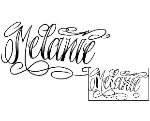 Lettering Tattoo Melanie Script Lettering Tattoo