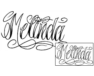 Lettering Tattoo Melinda Script Lettering Tattoo