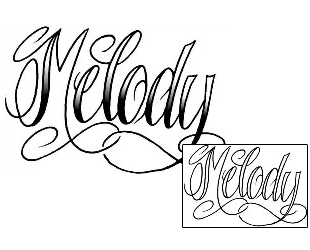 Picture of Melody Script Lettering Tattoo