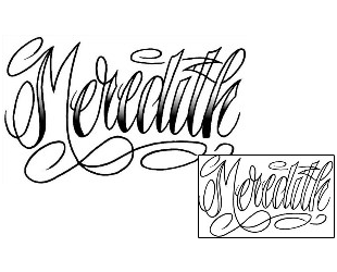 Lettering Tattoo Meredith Script Lettering Tattoo