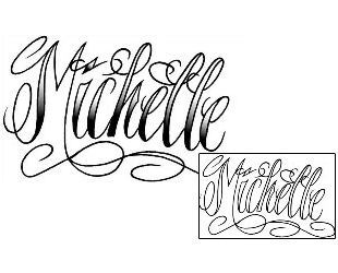 Lettering Tattoo Michelle Script Lettering Tattoo