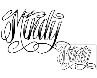 Lettering Tattoo Mindy Script Lettering Tattoo