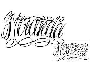 Picture of Miranda Script Lettering Tattoo