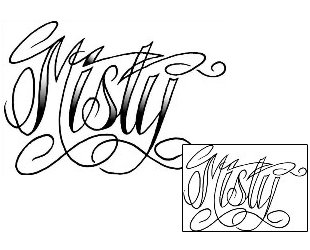 Lettering Tattoo Misty Script Lettering Tattoo