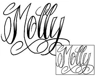 Picture of Molly Script Lettering Tattoo