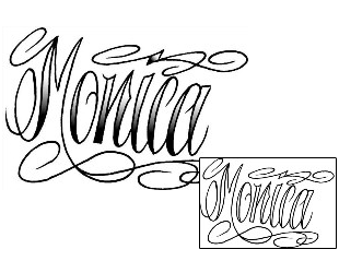Picture of Monica Script Lettering Tattoo