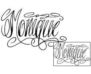 Picture of Monique Script Lettering Tattoo