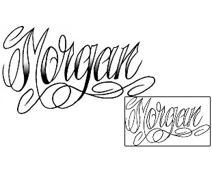 Picture of Morgan Script Lettering Tattoo