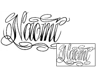 Lettering Tattoo Naomi Script Lettering Tattoo