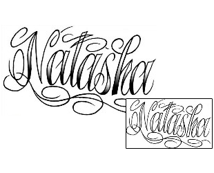 Picture of Natasha Script Lettering Tattoo