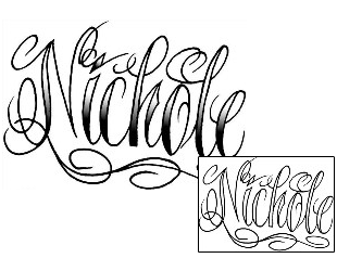 Picture of Nichole Script Lettering Tattoo