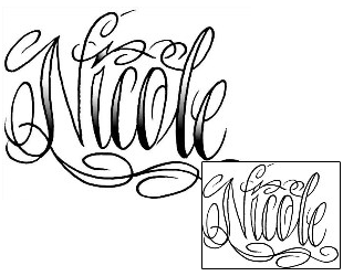 Lettering Tattoo Nicole Script Lettering Tattoo