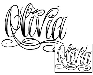 Lettering Tattoo Olivia Script Lettering Tattoo