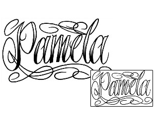 Lettering Tattoo Pamela Script Lettering Tattoo