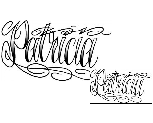 Lettering Tattoo Patricia Script Lettering Tattoo