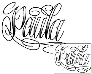 Picture of Paula Script Lettering Tattoo