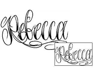 Lettering Tattoo Rebecca Script Lettering Tattoo