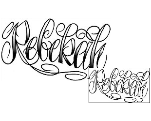 Lettering Tattoo Rebekah Script Lettering Tattoo