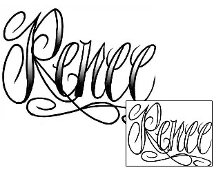 Picture of Renee Script Lettering Tattoo