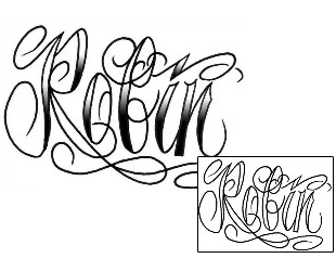 Lettering Tattoo Robin Script Lettering Tattoo