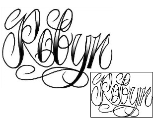 Lettering Tattoo Robyn Script Lettering Tattoo