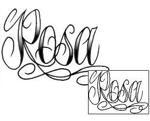 Picture of Rosa Script Lettering Tattoo