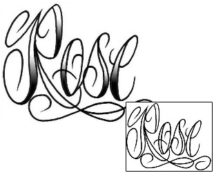 Lettering Tattoo Rose Script Lettering Tattoo