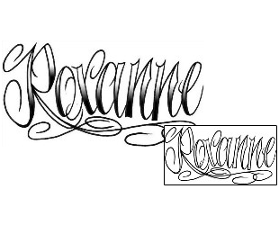 Picture of Roxanne Script Lettering Tattoo