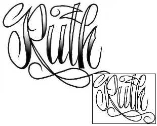 Picture of Ruth Script Lettering Tattoo