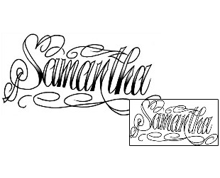 Lettering Tattoo Samantha Script Lettering Tattoo