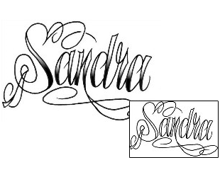 Picture of Sandra Script Lettering Tattoo
