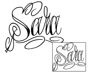 Picture of Sara Script Lettering Tattoo