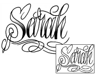 Picture of Sarah Script Lettering Tattoo