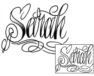 Lettering Tattoo Sarah Script Lettering Tattoo