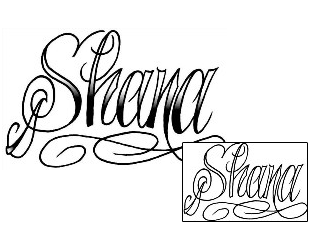 Picture of Shana Script Lettering Tattoo