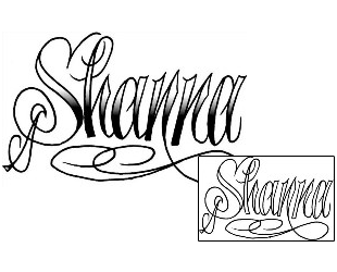 Picture of Shanna Script Lettering Tattoo