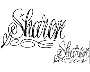 Picture of Sharon Script Lettering Tattoo
